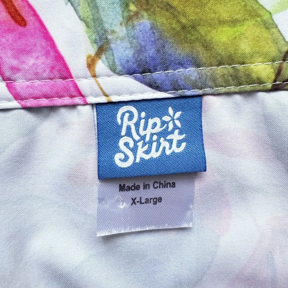 Rip Skirt Hawaii Wrap Skirt XL Length 3 Wildflower‎ Watercolor Pockets Swim - Picture 9 of 16